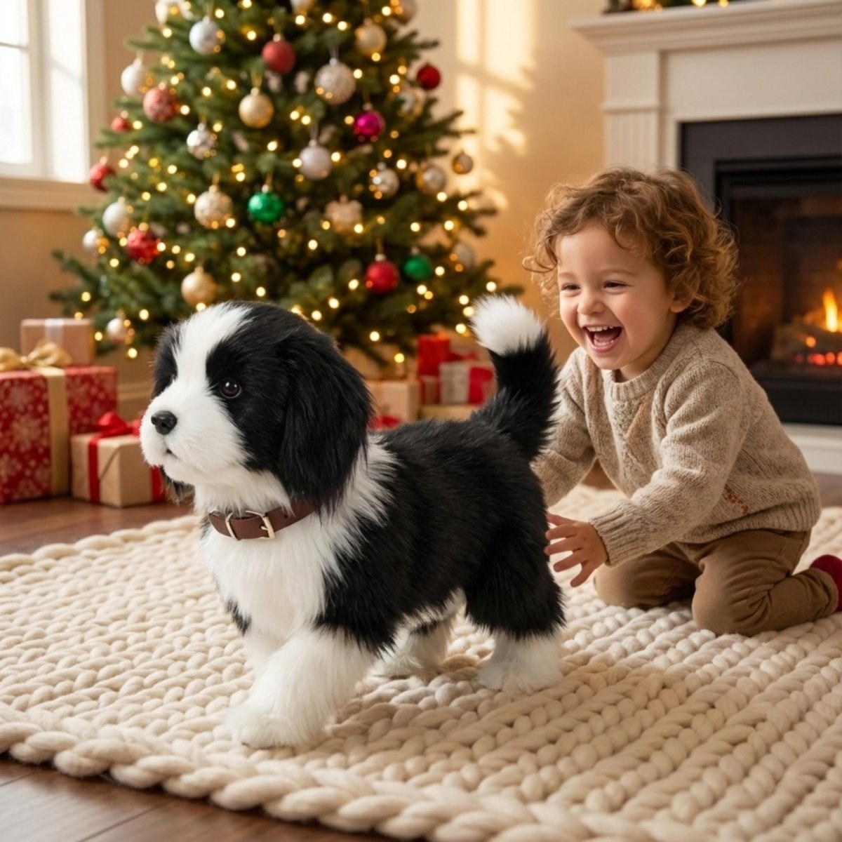 Interactive Robot Dog Plush Toy, Walking and Barking Puppy 2