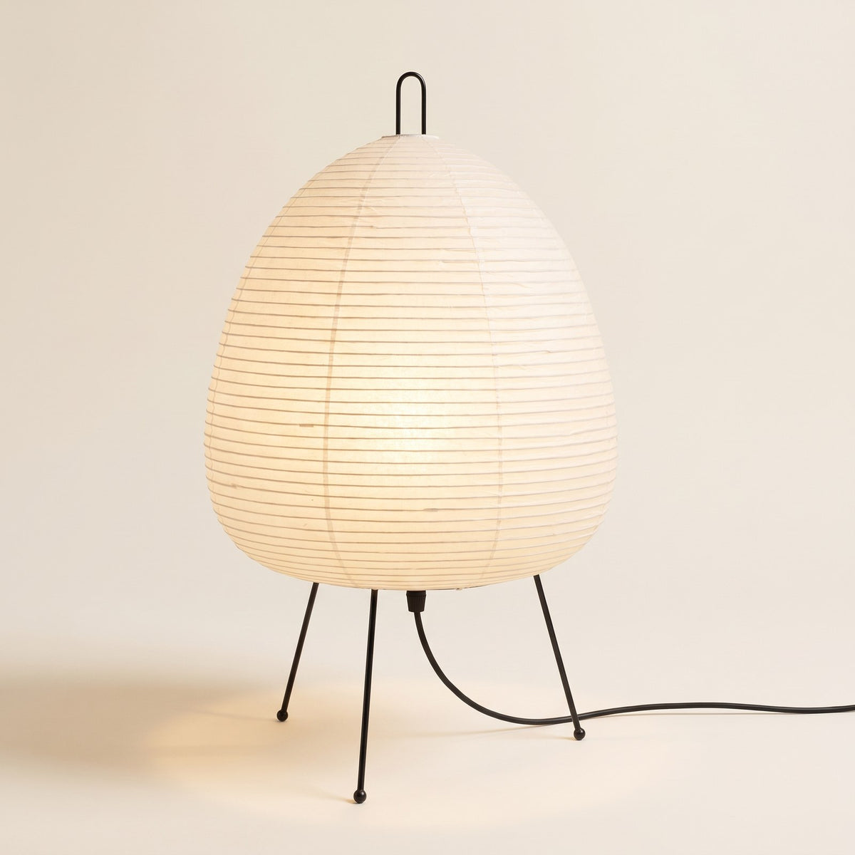 Japanese Rice Paper Table Lamp in white