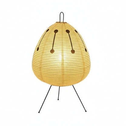 Japanese Rice Paper Table Lamp in Yellow Dot