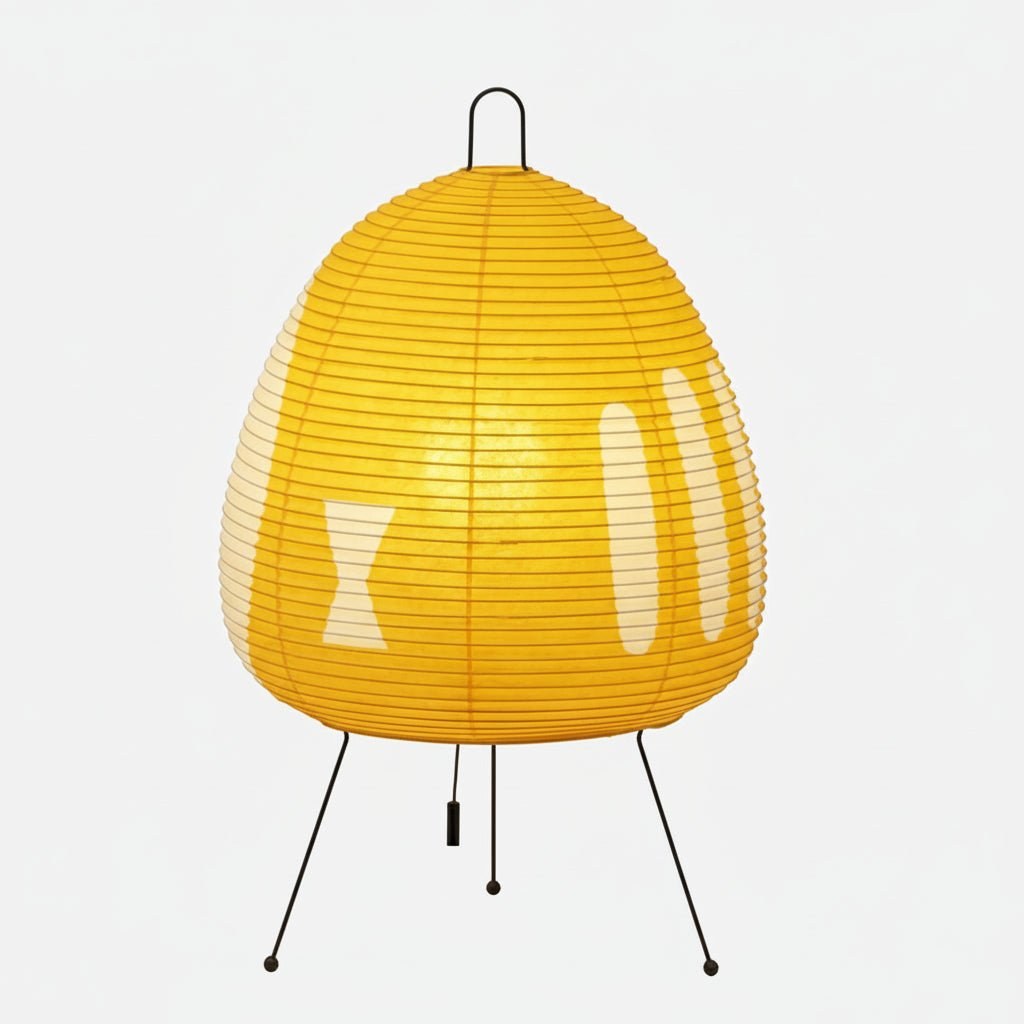 Japanese Rice Paper Table Lamp in yellow