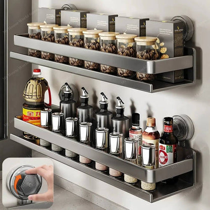 Kitchen Rack, Wall Mounted Suction Cup Spice Shelf 1