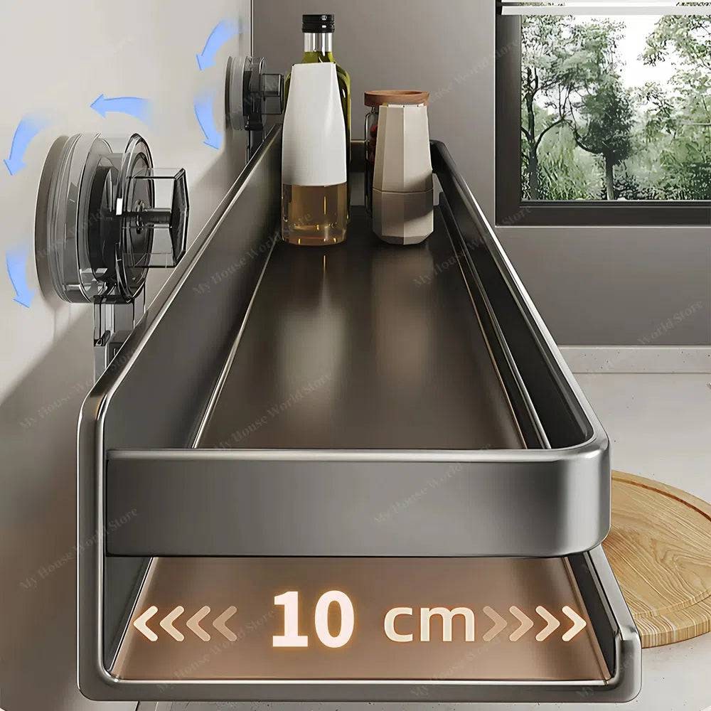 Spice shelf with a 10 cm suction cup gap