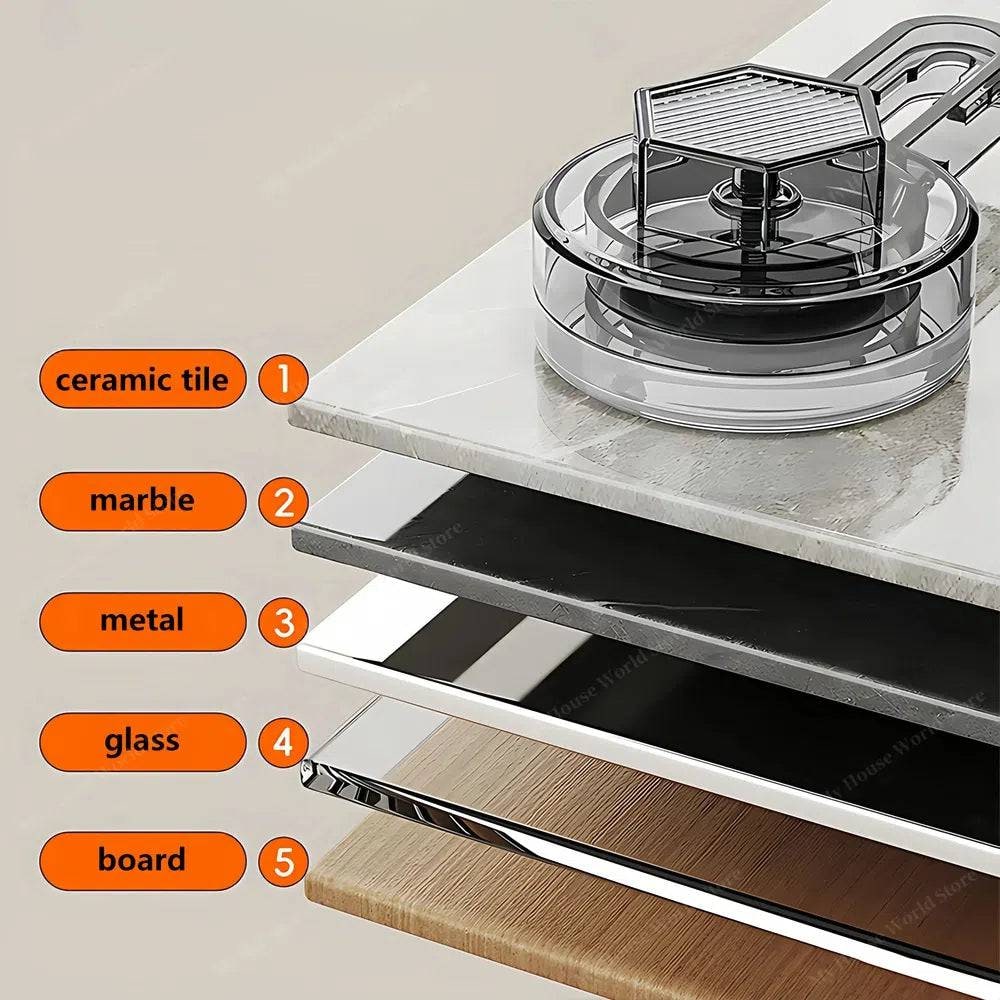 Layers of the suction cup on different surfaces