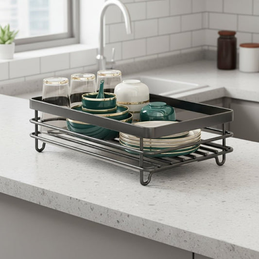 Kitchen Storage Dish Rack, Foldable Stainless Steel Rack photo 1