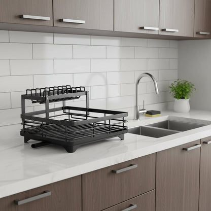 Kitchen Storage Dish Rack, Foldable Stainless Steel Rack photo 2