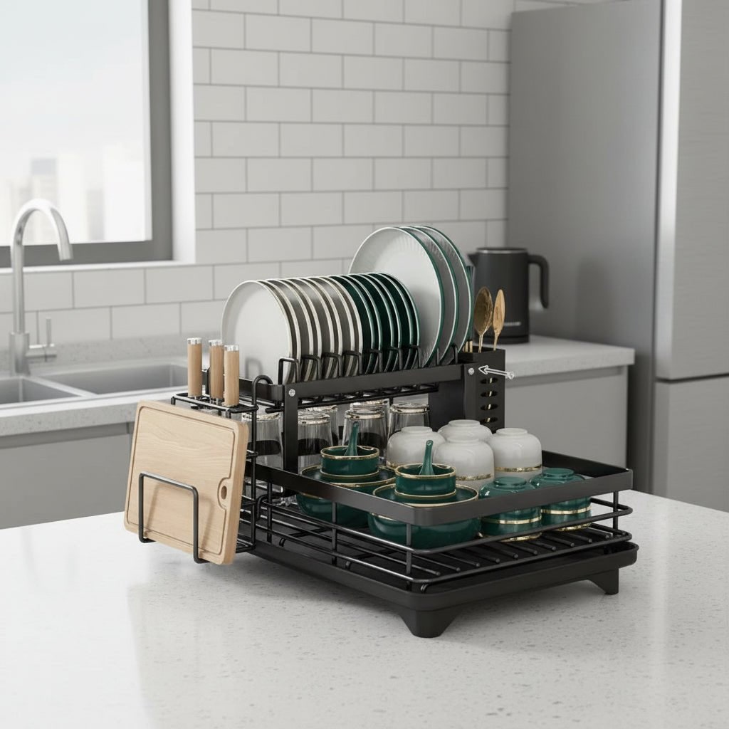 Kitchen Storage Dish Rack, Foldable Stainless Steel Rack photo 7