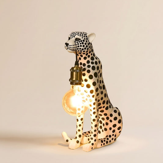 Desk Lamp, Art Deco Leopard Table Lamp with Edison Bulb 1