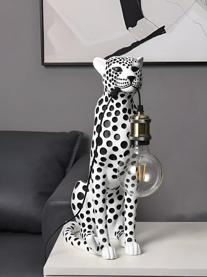 Desk Lamp, Art Deco Leopard Table Lamp with Edison Bulb 5