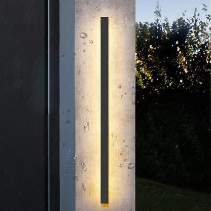 Outdoor Wall Light, Black Linear LED Strip Light, IP65 4