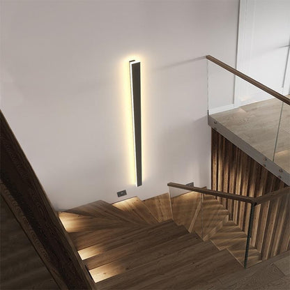 Outdoor Wall Light, Black Linear LED Strip Light, IP65 5