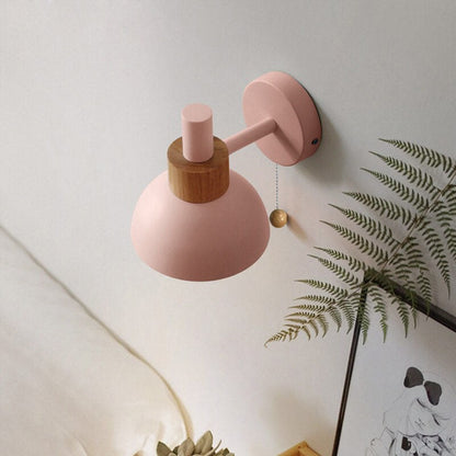 Wall Lamp, Macaron Bedside Wall Sconce with Pull Chain 2