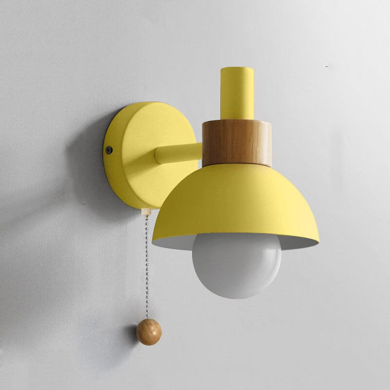 Wall Lamp, Macaron Bedside Wall Sconce with Pull Chain 5