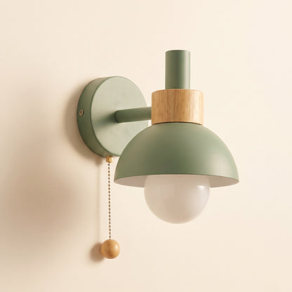 Wall Lamp, Macaron Bedside Wall Sconce with Pull Chain 1