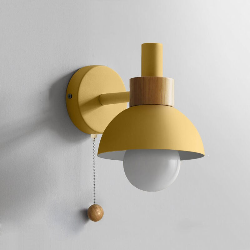 Wall Lamp, Macaron Bedside Wall Sconce with Pull Chain 4