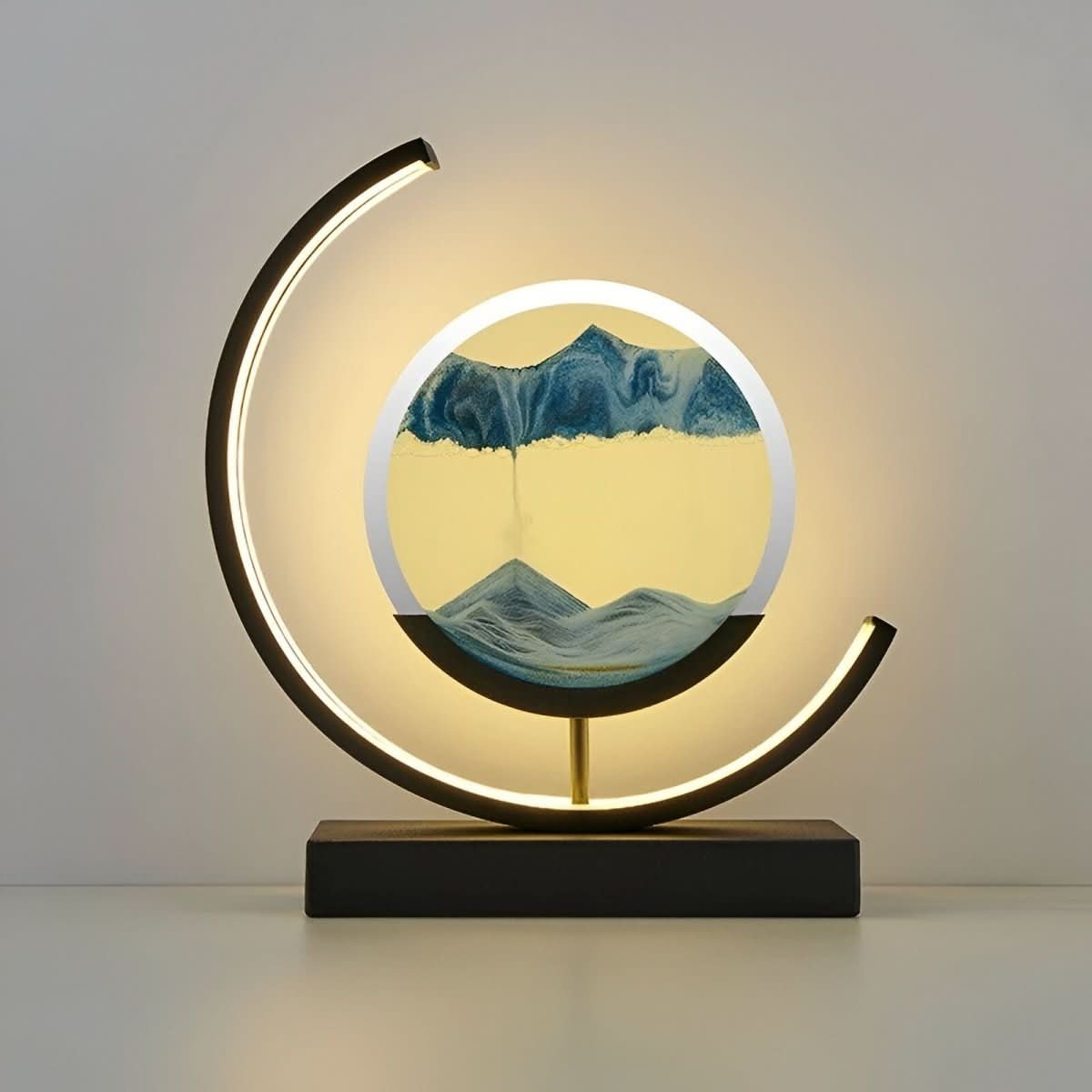 Moving Sand Art LED Table Lamp with blue sand
