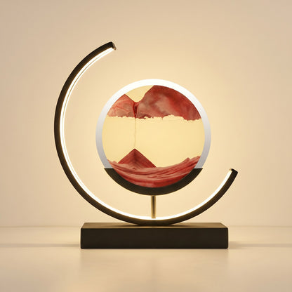 Moving Sand Art LED Table Lamp with red sand
