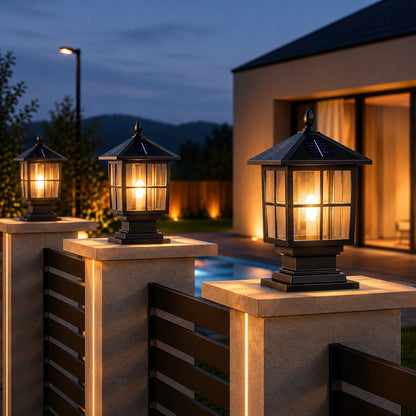 Outdoor Light Waterproof Pillar Light, Solar or Hardwired photo 1