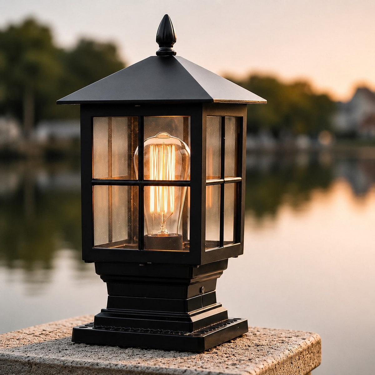 Outdoor Light Waterproof Pillar Light, Solar or Hardwired photo 2