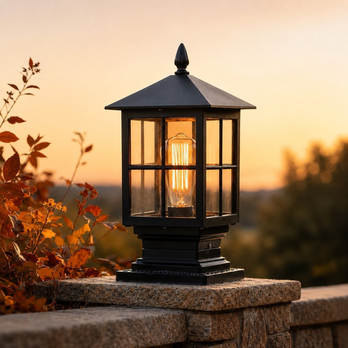 Outdoor Light Waterproof Pillar Light, Solar or Hardwired photo 3