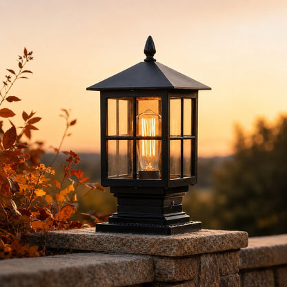 Outdoor Light Waterproof Pillar Light, Solar or Hardwired photo 3