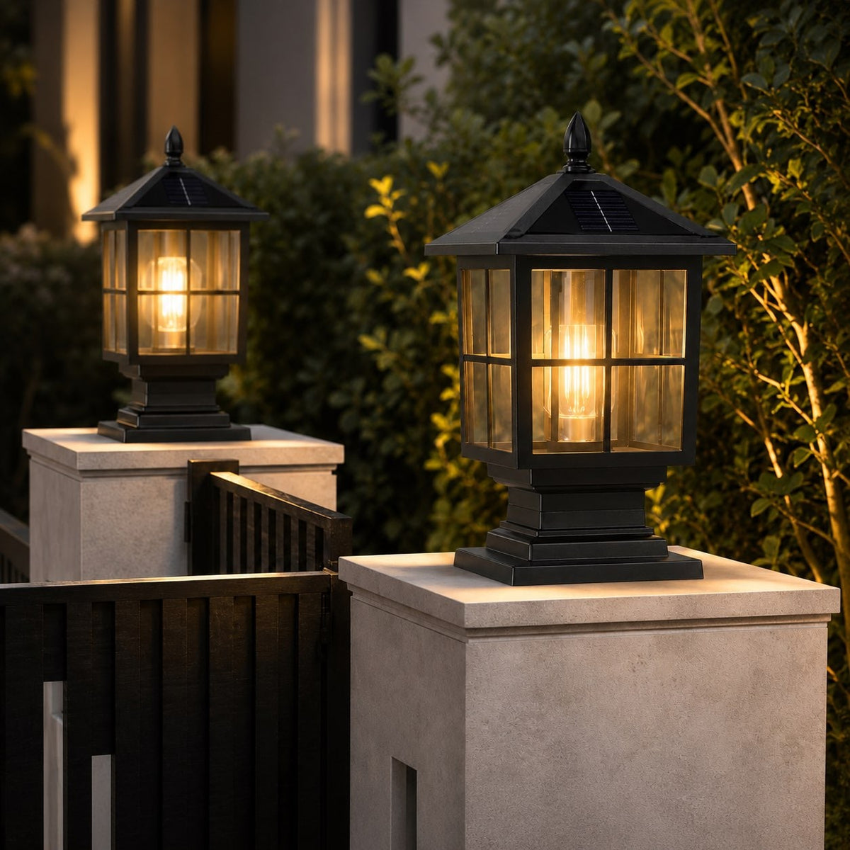 Outdoor Light Waterproof Pillar Light, Solar or Hardwired photo 5