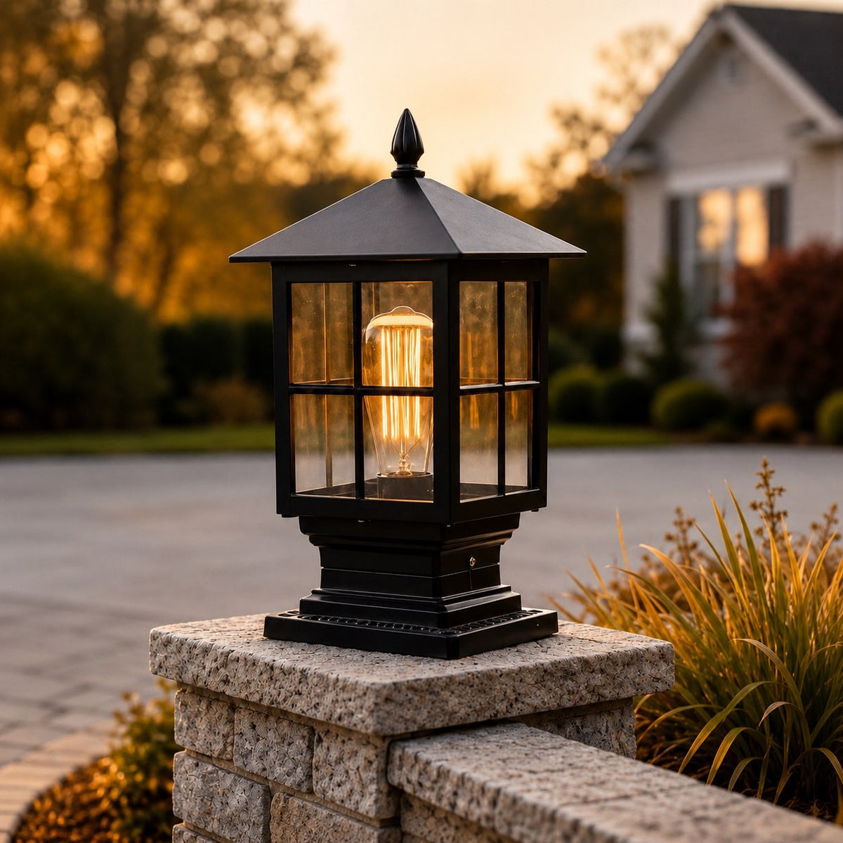 Outdoor Light Waterproof Pillar Light, Solar or Hardwired photo 6