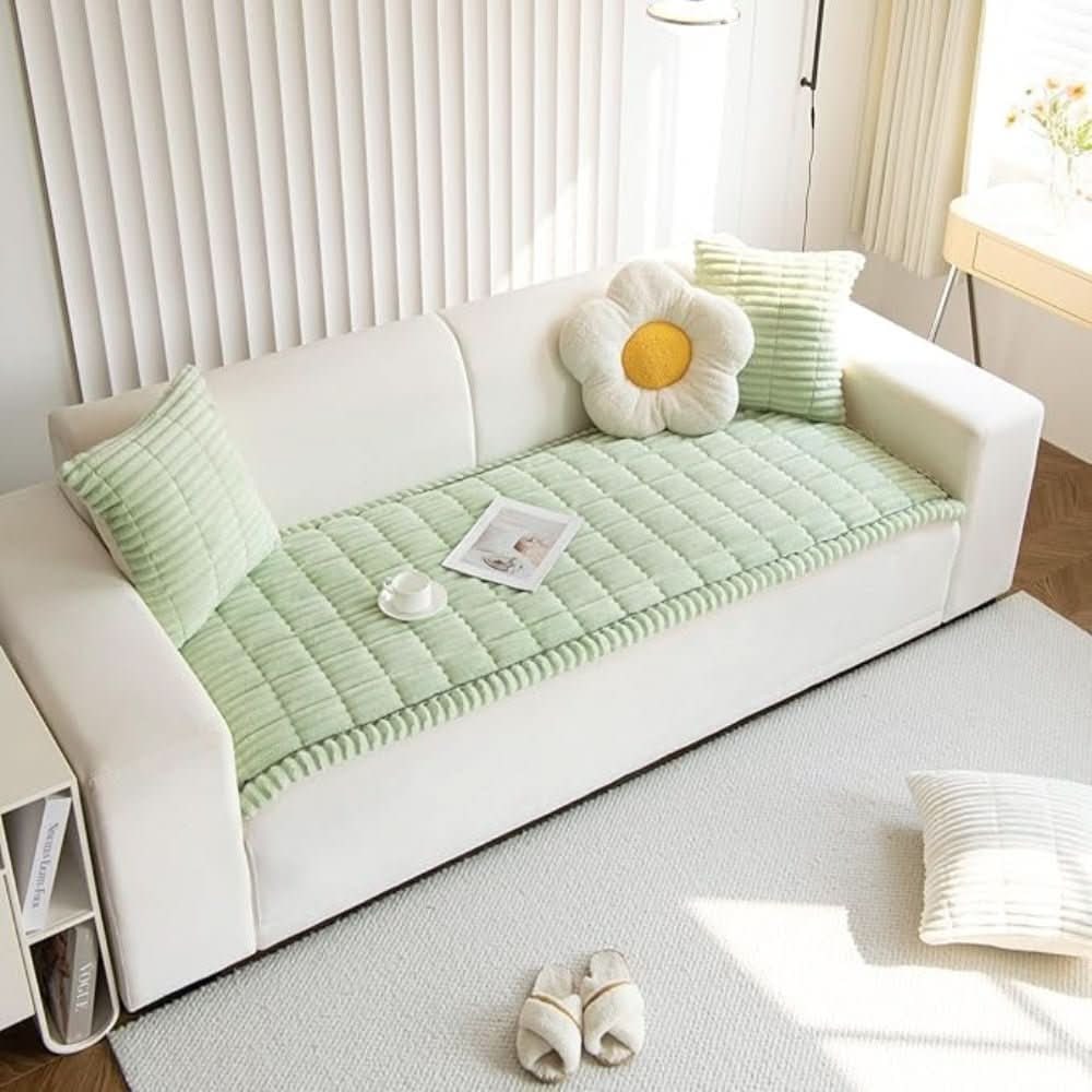 Plush Couch Cover, Non-Slip Quilted Sofa Seat Cover 9