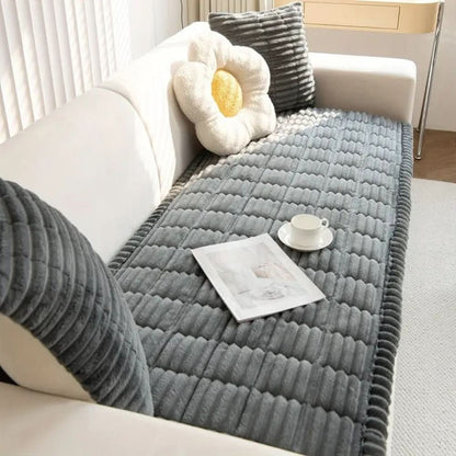 Plush Couch Cover, Non-Slip Quilted Sofa Seat Cover 6