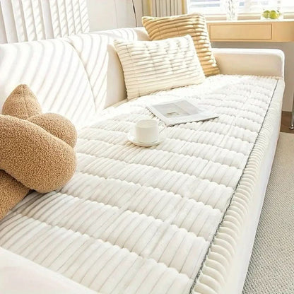 Plush Couch Cover, Non-Slip Quilted Sofa Seat Cover 3