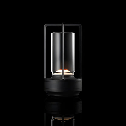 Portable Cordless Lantern Table Lamp in black