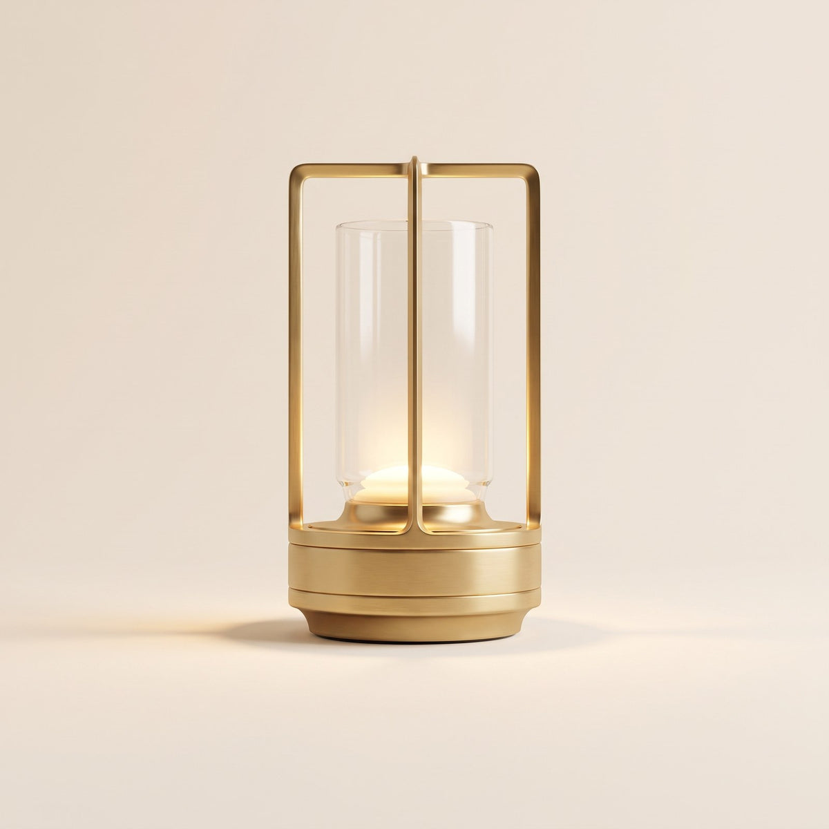 Portable Cordless Lantern Table Lamp in gold