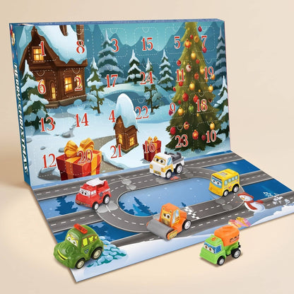 Car Advent Calendar 2026 for Kids, 24 Pull Back Vehicles 1