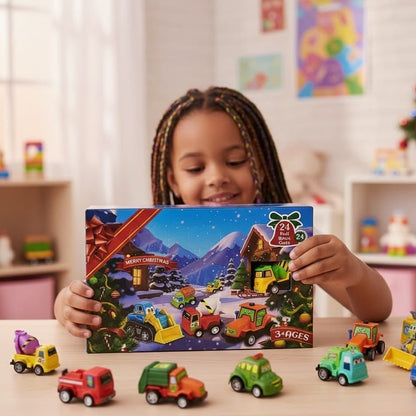 Car Advent Calendar 2026 for Kids, 24 Pull Back Vehicles 3