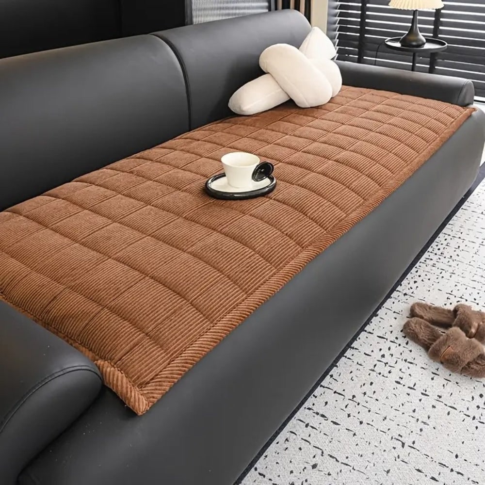 Quilted Couch Cover, Non-Slip Sofa Seat Protector Mat 2