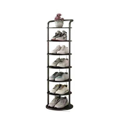 Shoe Rack for Entryway, Round Vertical Metal Shoe Tower 9