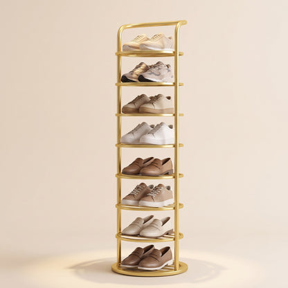 Shoe Rack for Entryway, Round Vertical Metal Shoe Tower 1
