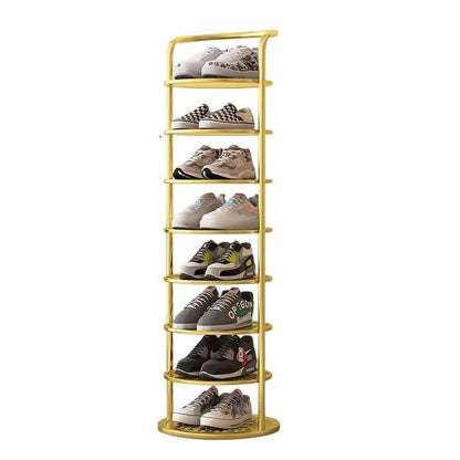 Shoe Rack for Entryway, Round Vertical Metal Shoe Tower 12