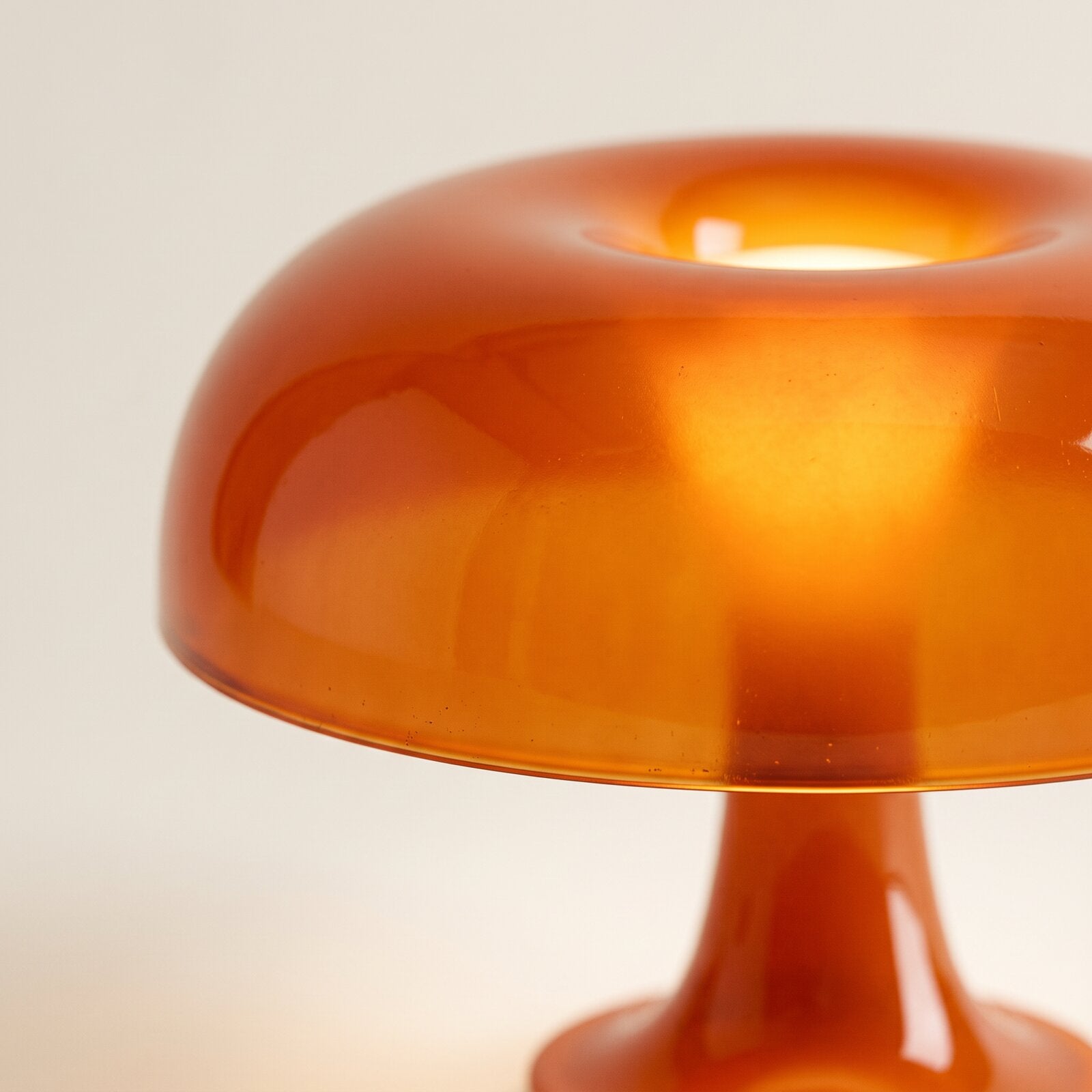Close-up of the opal-effect dome shade