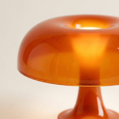 Close-up of the opal-effect dome shade