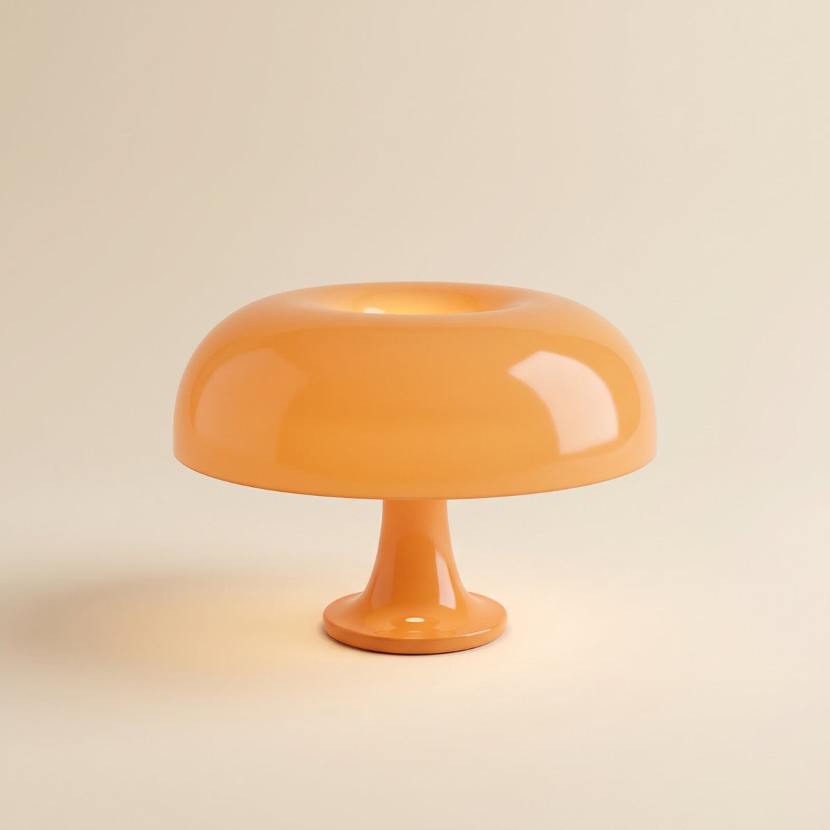 Scandinavian mushroom dome table lamp in orange