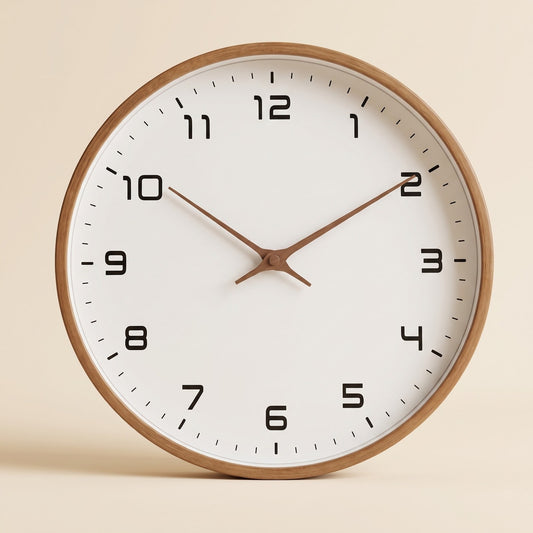 Scandinavian Wooden Wall Clock, Silent Non-Ticking 1