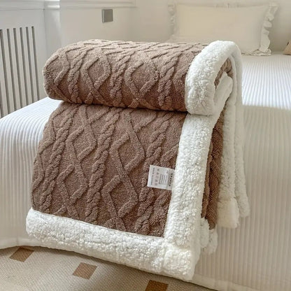 Sherpa Fleece Blanket, Warm Reversible Throw Blanket 4