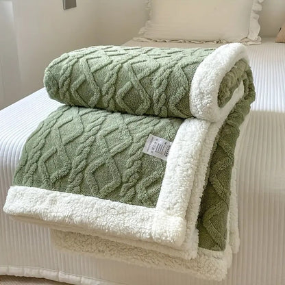 Sherpa Fleece Blanket, Warm Reversible Throw Blanket 9