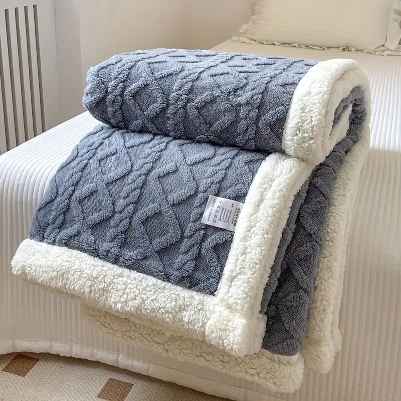 Sherpa Fleece Blanket, Warm Reversible Throw Blanket 3