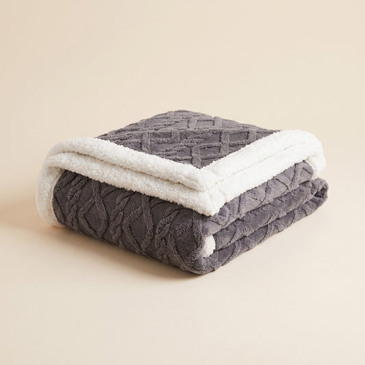 Sherpa Fleece Blanket, Warm Reversible Throw Blanket 1