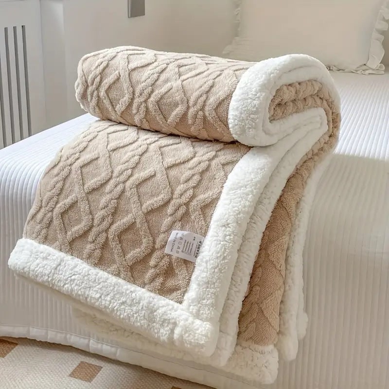 Sherpa Fleece Blanket, Warm Reversible Throw Blanket 5