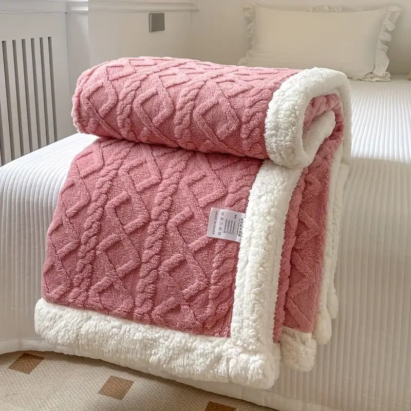 Sherpa Fleece Blanket, Warm Reversible Throw Blanket 7