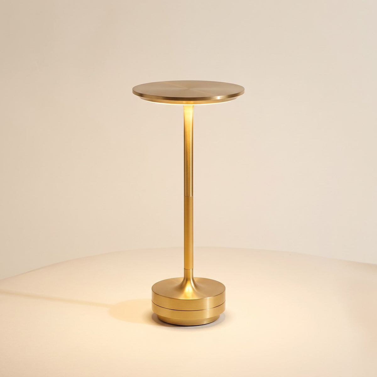 Slim Disc LED Table Lamp in gold