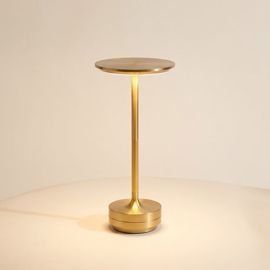 Slim Disc LED Table Lamp in gold