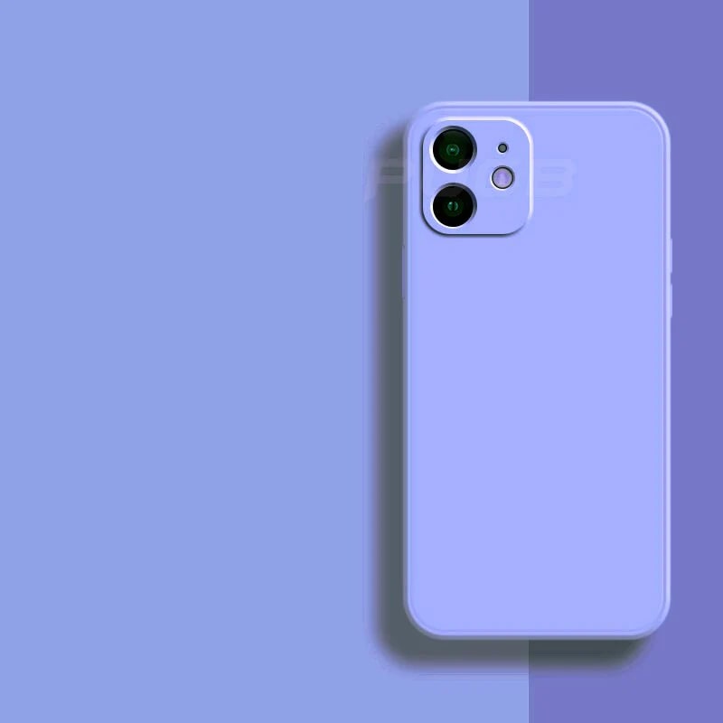 Lilac silicone iPhone case seen from the back